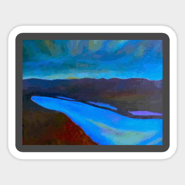 Night Painting Lazaretto Creek Sticker by DonWillisJrArt